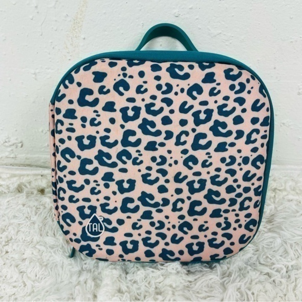 TAL Pink & turquoise Leopard Print square hard lunch bag
